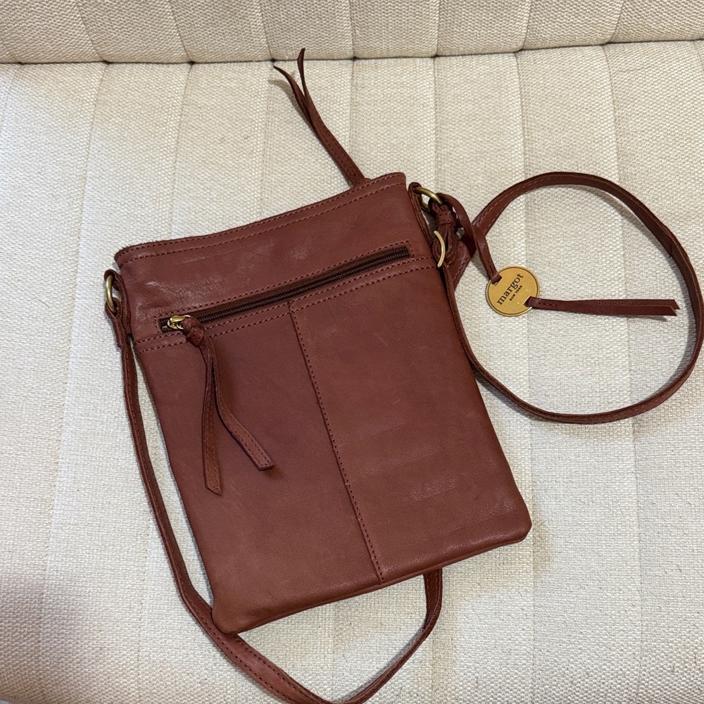 Margot Tan Leather Crossbody Bag